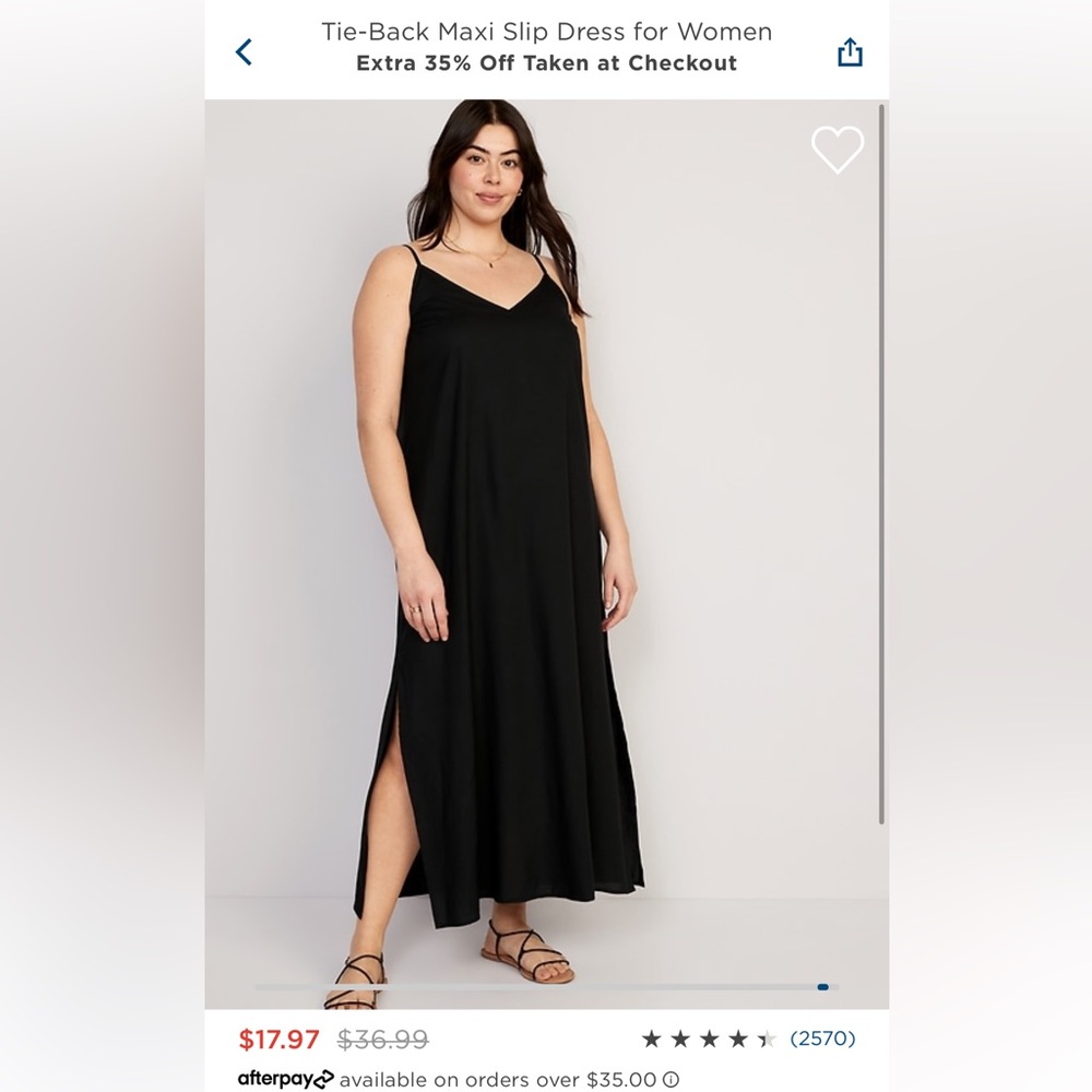 Black Tie-Back Maxi Slip Dress